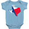 Eroded Texas Map With Flag Baby Bodysuit
