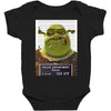shrek mug shot funny Baby Bodysuit