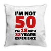 i am not 50 Throw Pillow