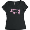 pig oink funny Women's Triblend Scoop T-shirt