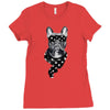 bull dog american falg Ladies Fitted T-Shirt