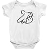 mickey pistol hands gun hip hop mens r&amp;b gangsta banksy grey t shirt s Baby Onesie