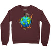 animal polygon around the planet Crewneck Sweatshirt