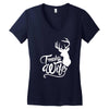 trophy wife deer Women's V-Neck T-Shirt