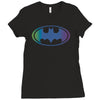 new batman gradient color logo Ladies Fitted T-Shirt