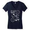 bicycle cyclopath bike hobby exploded Women's V-Neck T-Shirt