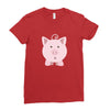 cute surprised pig pig Ladies Fitted T-Shirt