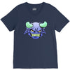 blue monster with horns V-Neck Tee