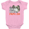 This Girl Loves Her Papillon Baby Onesie