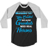 Grandpop Was Created because Grankids Need Real Heroes 3/4 Sleeve Shirt