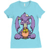 zombie bunny loves brains Ladies Fitted T-Shirt