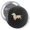 dachshund flower Pin-back button