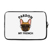 pardon my french Laptop sleeve