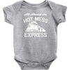 all aboard hot mess express train Baby Onesie