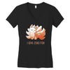 i give zero fox Women's V-Neck T-Shirt