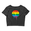 rainbow colored stripes dot running splashes Crop Top