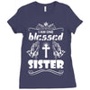 I Am One Blessed Sister Ladies Fitted T-Shirt