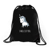stabby the unicorn Drawstring Bags