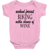 weekend forecast biking with a change of wine Baby Bodysuit
