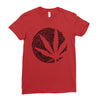 cannabis fingerprinting (black) Ladies Fitted T-Shirt