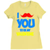moustache you to be my valentine Ladies Fitted T-Shirt