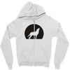 wolf howling at moon Zipper Hoodie