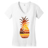 pineapple and beach Women's V-Neck T-Shirt