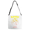 coroner punishment for decadence Adjustable Strap Totes