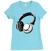 headphones black humor Ladies Fitted T-Shirt