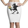 banksy flower Pencil Skirts