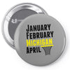 January February Michigan April - March Madness Basketball Pin-back button