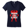 train to beat all might Women's V-Neck T-Shirt
