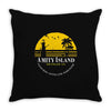 amity island jaws inspired movie shark printed Throw Pillow