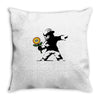 banksy flower Throw Pillow