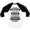 Super Cool Nana Of A Freaking Awesome Grandson 3/4 Sleeve Shirt
