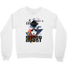 who loves husky Crewneck Sweatshirt