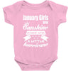 January Girls Are Sunshine Mixed With A Little Hurricane Baby Bodysuit