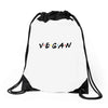 vegan friends tv show parody Drawstring Bags