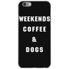 weekends coffe and dogs white back iPhone 6/6s Case