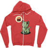 zombie cat Zipper Hoodie