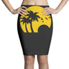 beach silhouette birds sand sunset Pencil Skirts