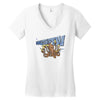 octopus with bubble gun goes pewpew Women's V-Neck T-Shirt