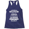 Super Cool Stepmom Of A Freaking Awesome Grandson Racerback Tank