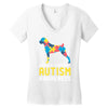 boxers support autism awareness Women's V-Neck T-Shirt