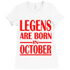legends are born in october vintage Ladies Fitted T-Shirt