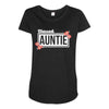 blessed aunitie with flower white color Maternity Scoop Neck T-shirt