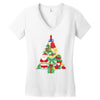 christmas tree made of bells stocking santa Women's V-Neck T-Shirt