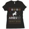 santa aries xhristmas ugly t shirts Ladies Fitted T-Shirt