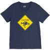 motorcycle caution sign V-Neck Tee