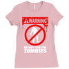 zombie  do not feed the zombies fun Ladies Fitted T-Shirt